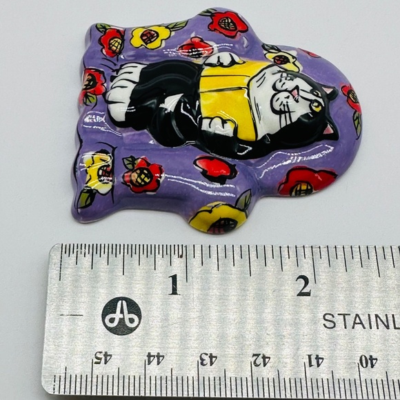 Catzilla Big On Cats Candace Reiter 4 Kitty Cat Magnets Vintage - Picture 14 of 16